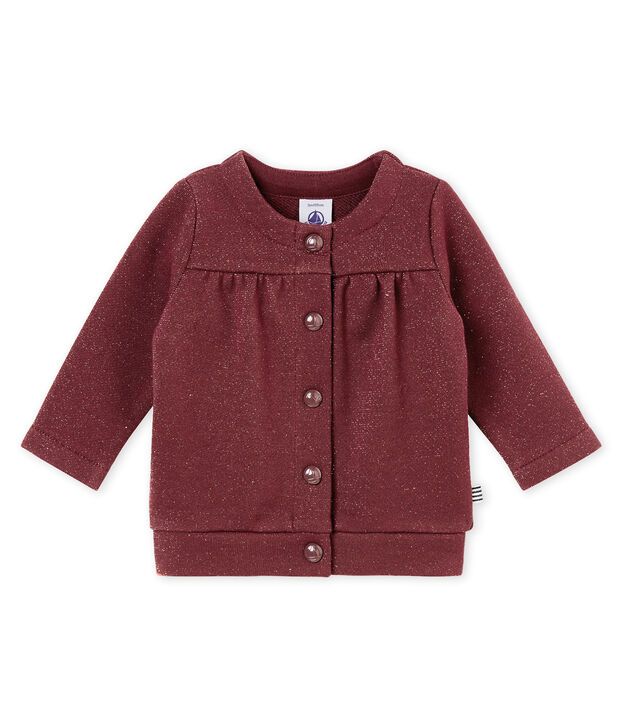 Vest in molton met glitters voor babymeisjes rood/geel
