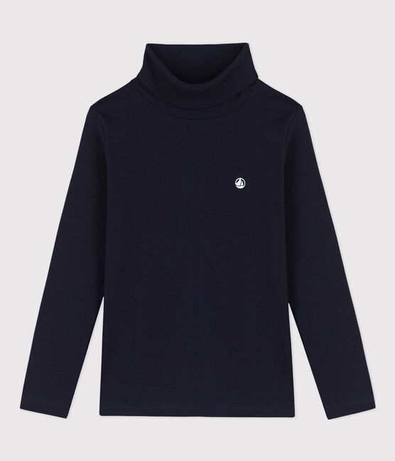 Sous-pull en coton enfant fille / garçon bleu SMOKING