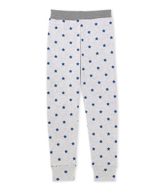 Pantalon de pyjama garçon imprimé gris POUSSIERE/bleu MAJOR