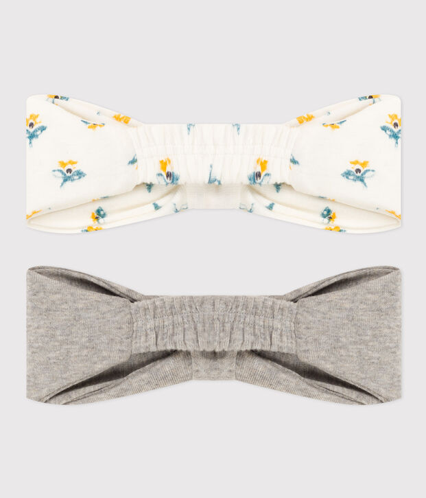 Lot de 2 bandeaux en coton b&eacute;b&eacute; multicouleur