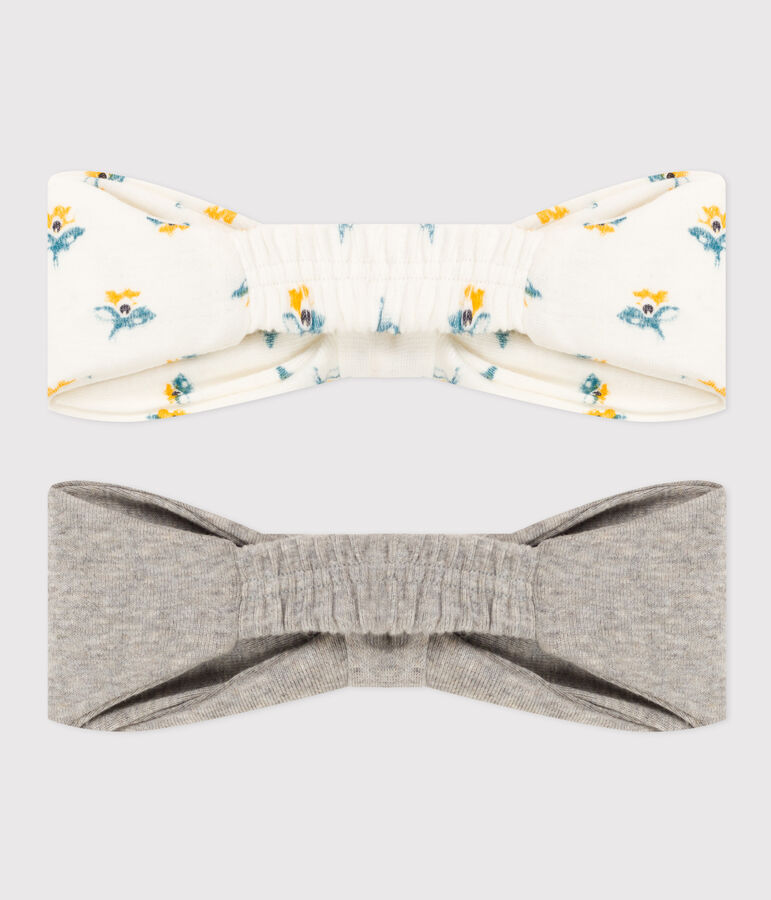 Lot de 2 bandeaux en coton b&eacute;b&eacute; multicouleur