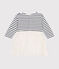 Robe en tubique rayé et tulle bébé blanc MARSHMALLOW/blanc MULTICO