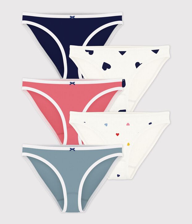 Setje van katoenen damesonderbroekjes met print multicouleur