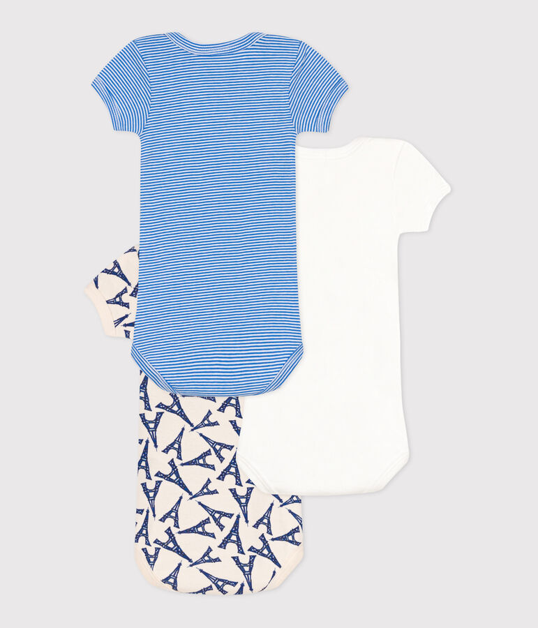 Setje met 3 katoenen babyrompertjes met korte mouw en print van Parijs multicouleur