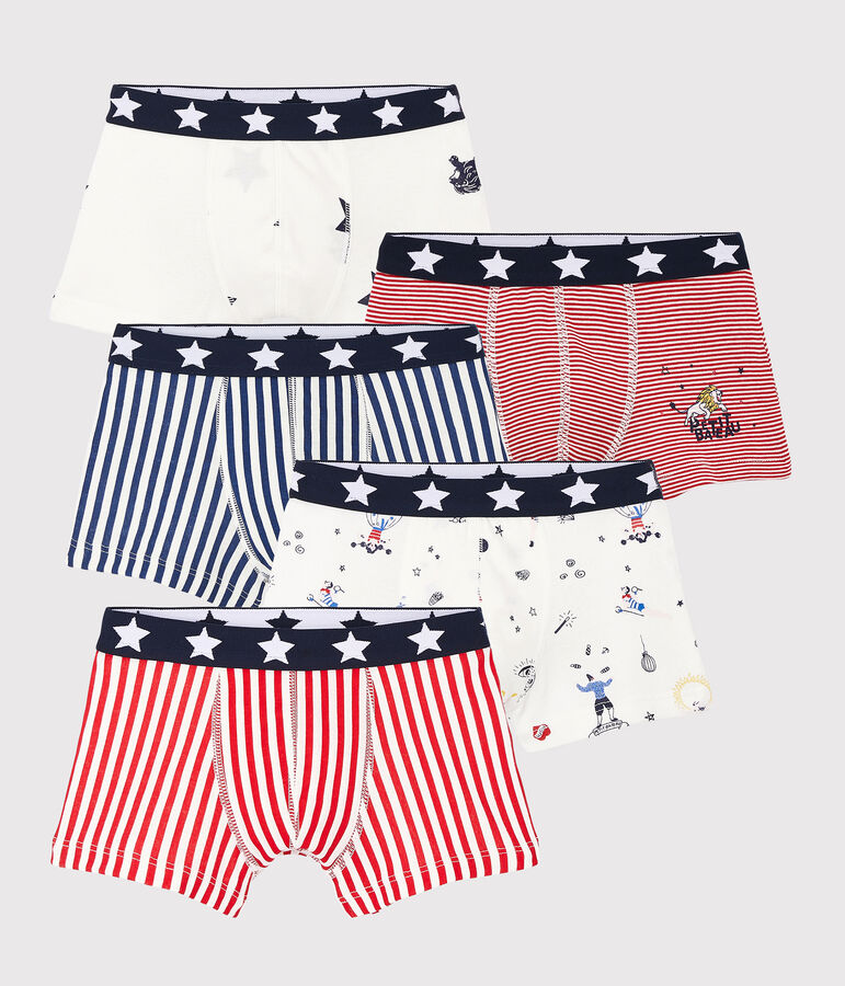 Lot de 5 boxers imprim&eacute; festif petit gar&ccedil;on multicouleur