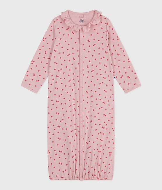 Combisac bébé en coton à col imprimé rose JOLI/blanc MULTICO