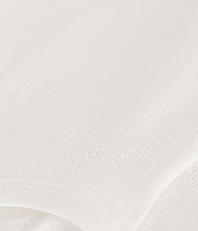 Babybody van katoen met lange mouwen en rolkraag wit MARSHMALLOW