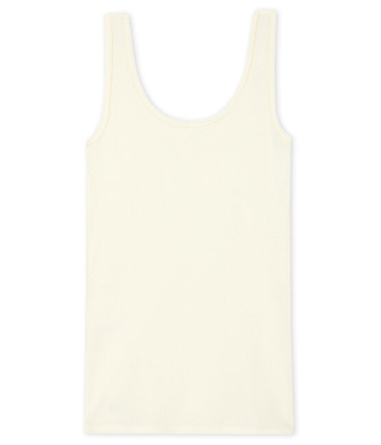Débardeur femme côte 2x2 blanc MARSHMALLOW