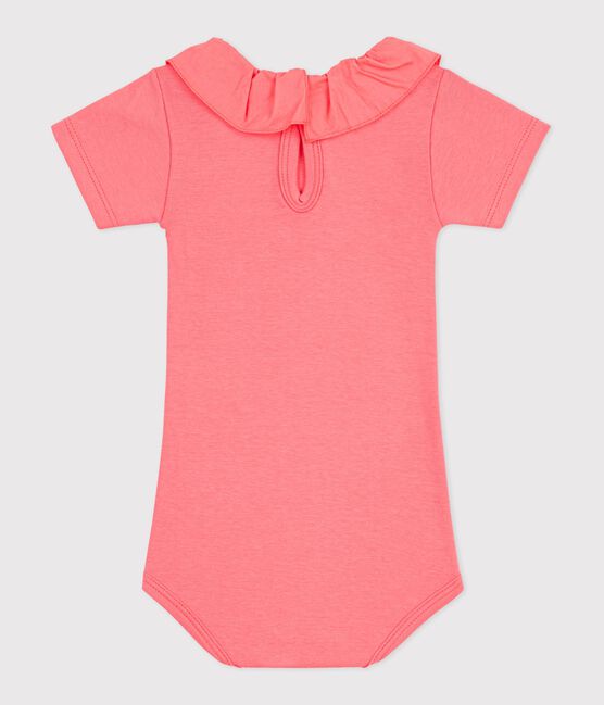 Body bébé en coton à col, uni rose FLAMAND