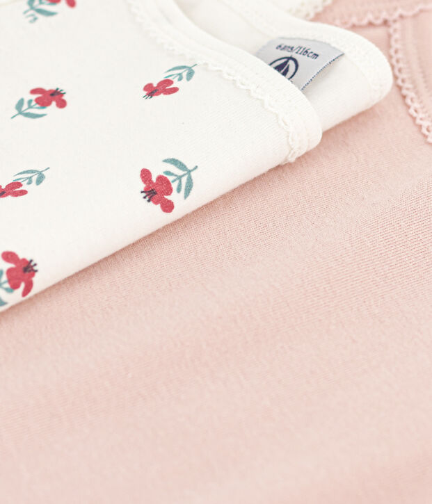Lot de 2 chemises &agrave; bretelles fleurs en coton petite fille multicouleur