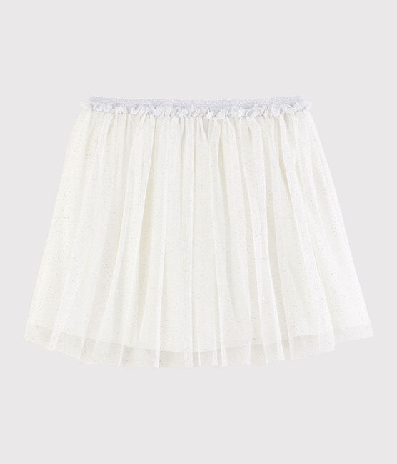 Rok van tule met lovertjes voor meisjes wit MARSHMALLOW/grijs ARGENT