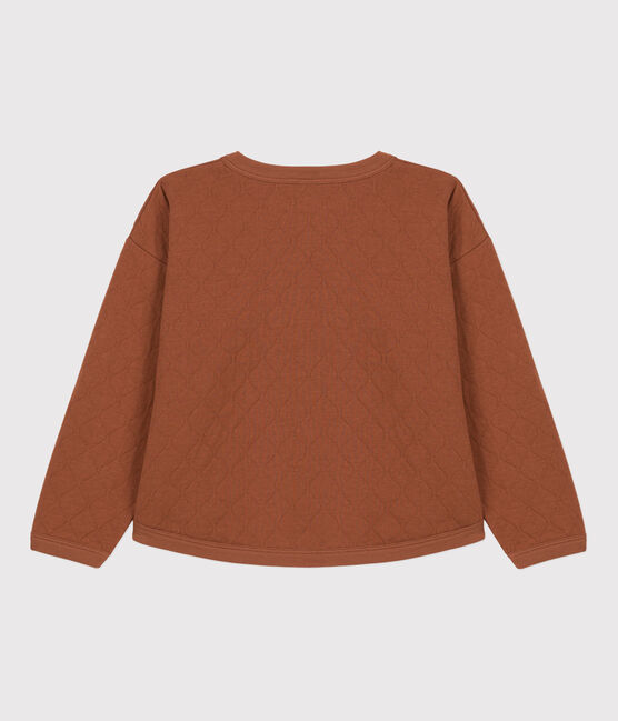 sweatshirt in doorgestikte tubic voor Meisjes / Jongens bruin CINA