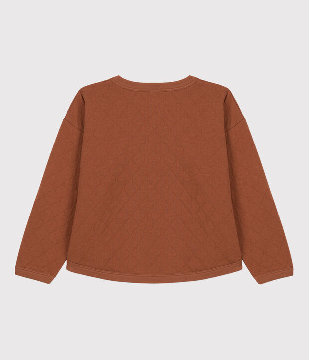 sweatshirt in doorgestikte tubic voor Meisjes / Jongens bruin