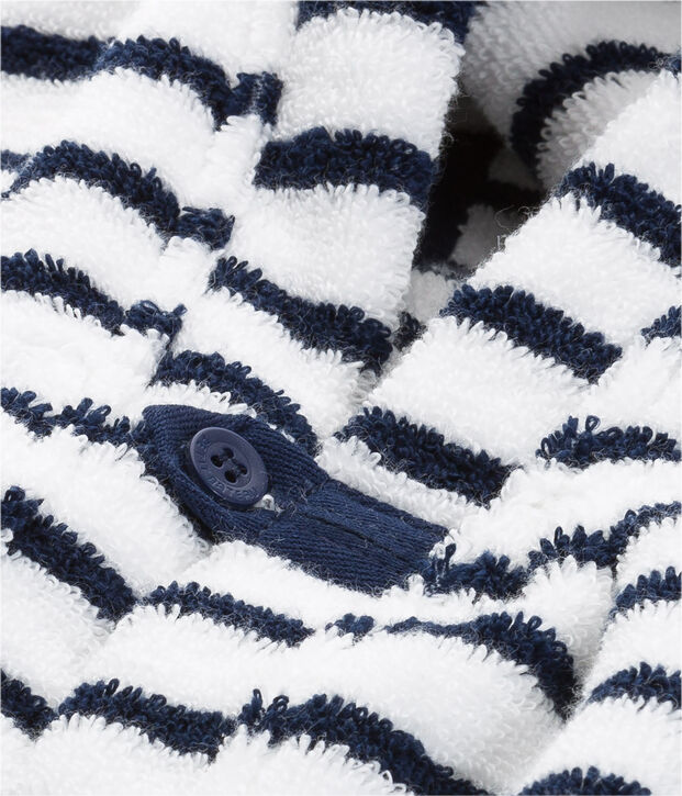 Badstof badcape gestreept voor baby' wit/blauw