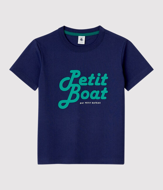 T-shirt manches courtes en coton enfant garçon bleu MEDIEVAL