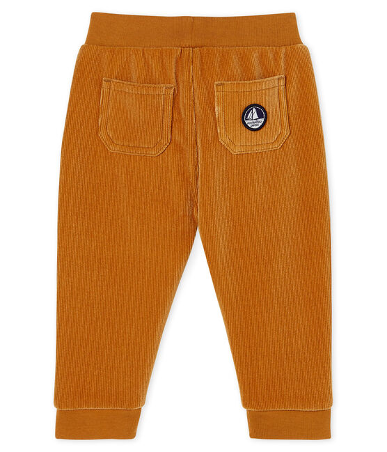 Pantalon bébé garçon en maille velours côtelé marron CUIVRE