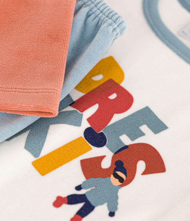 Pyjama  en velours enfant bleu/multicouleur