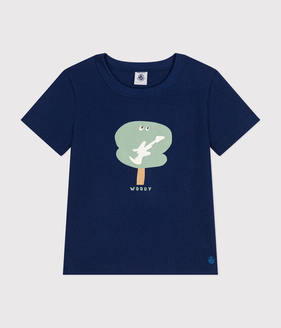Tee-shirt manches courtes en jersey fin enfant garçon bleu MEDIEVAL
