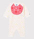 Pyjama zonder voetjes en slabbetje voor babymeisjes