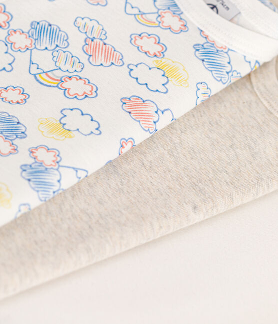 Set van 3 katoenen body's met korte mouwen en regenboogmotiefje voor baby's variante 1