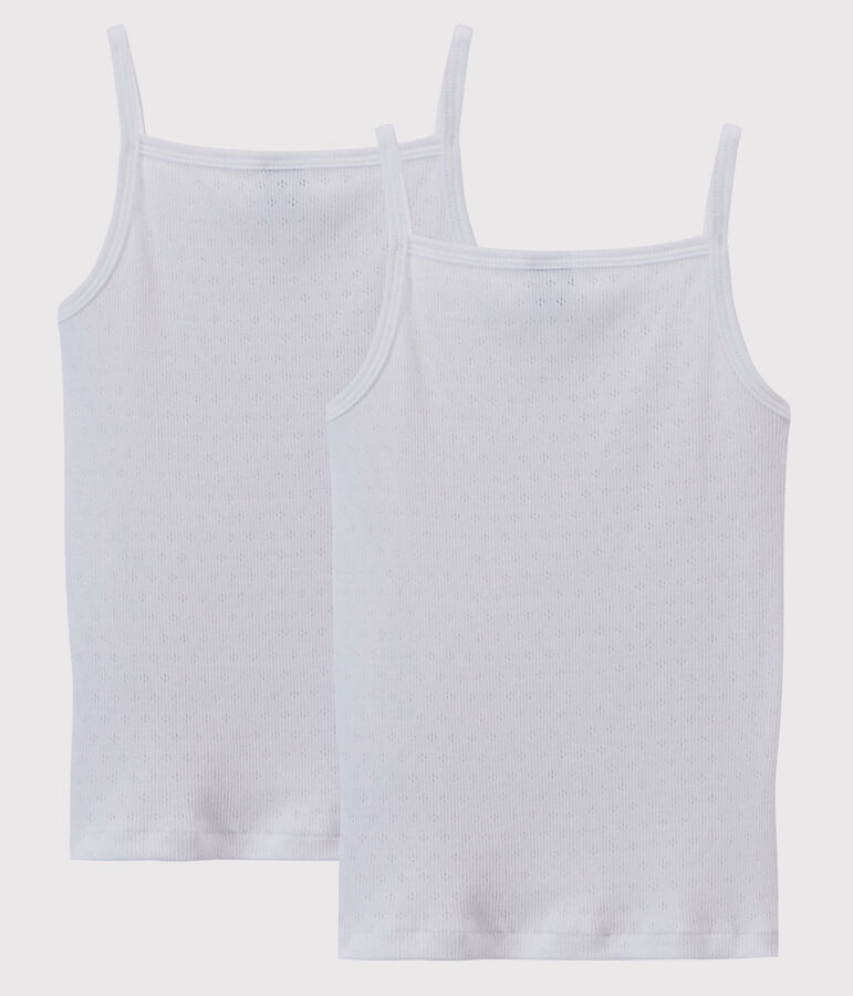 Lot de 2 chemises &agrave; bretelles ajour&eacute;es petite fille multicouleur