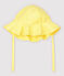 Gestreept seersucker zonnehoedje voor babymeisjes geel SHINE/wit MARSHMALLOW