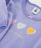 Pyjama enfant en velours &agrave; motif c&oelig;urs violet