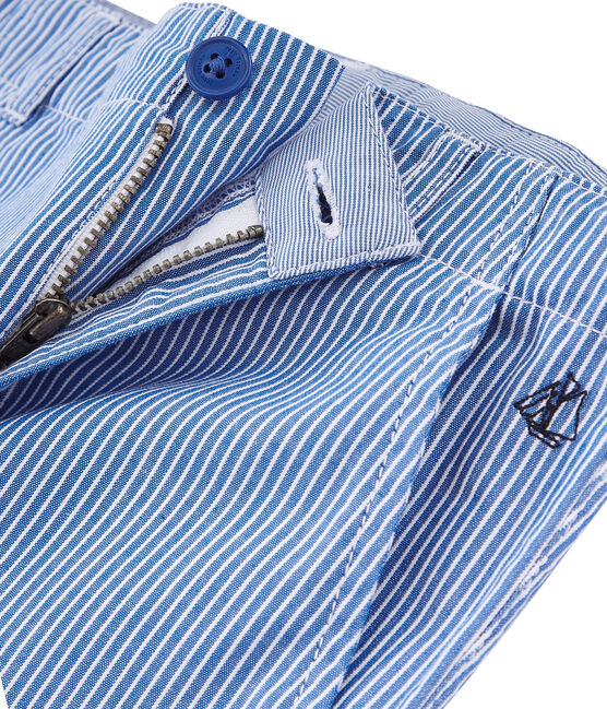 Bermuda enfant garçon bleu SURF/blanc ECUME