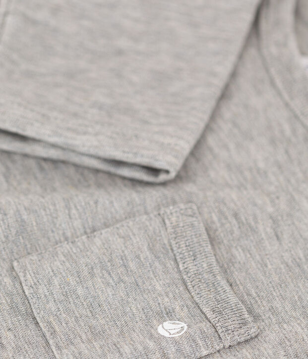 Tee-shirt manches longues en jersey flamm&eacute; b&eacute;b&eacute; gris