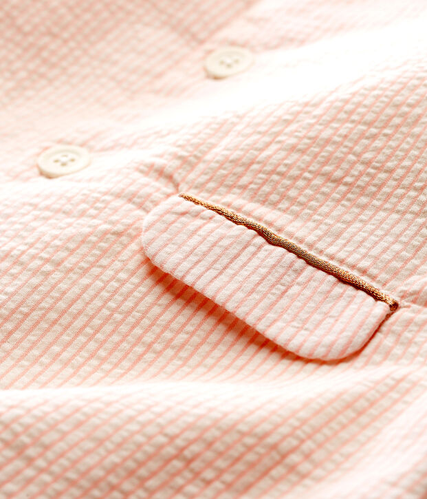 Gestreepte mantel voor babymeisjes wit/roze