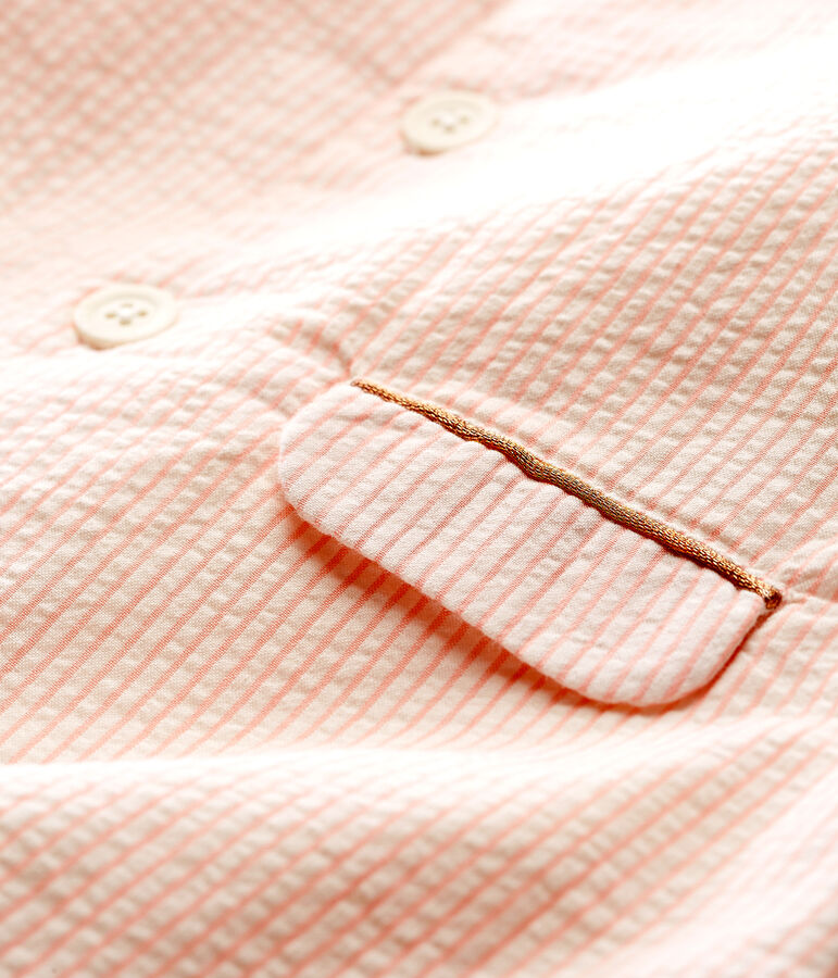 Gestreepte mantel voor babymeisjes wit/roze