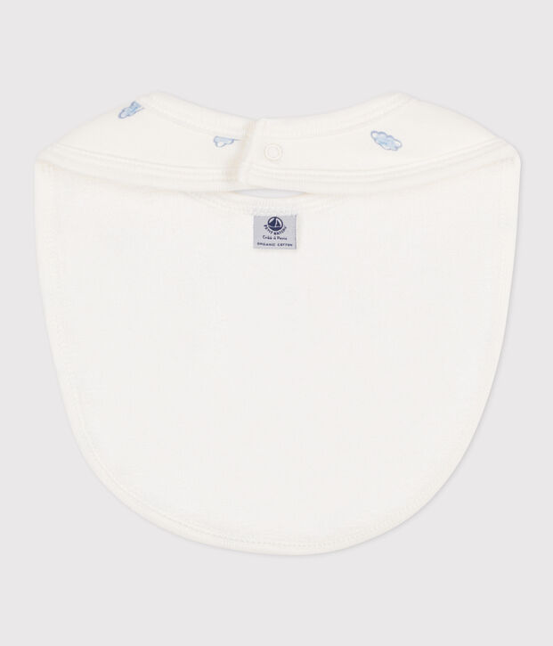 Bavoir imprim&eacute; en coton blanc/multicouleur
