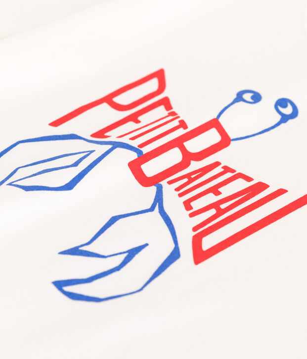 Katoenen T-shirt met korte mouwen en print voor kinderen wit