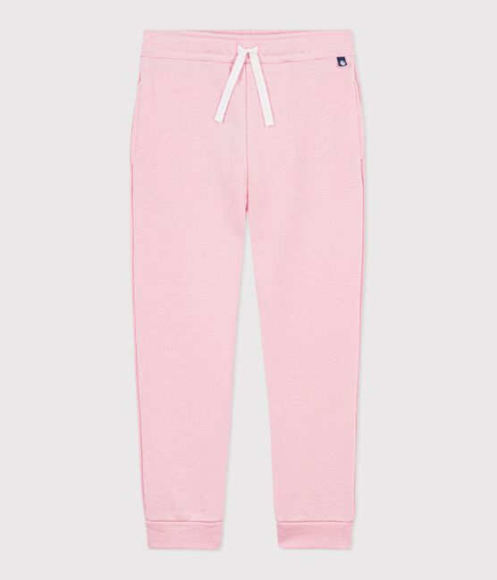 Pantalon de jogging enfant en coton uni rose MARQUISE