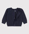 Cardigan bébé en tricot de coton bleu SMOKING