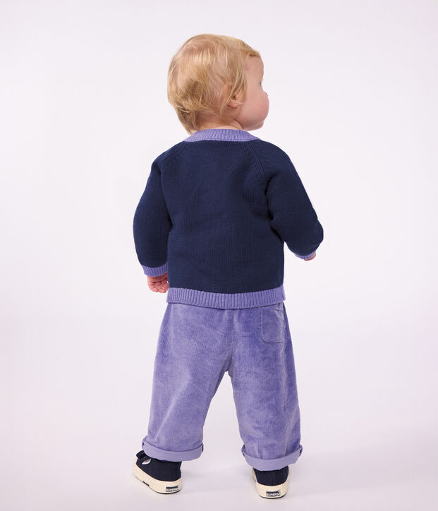 Effen fluwelen babybroekje purper