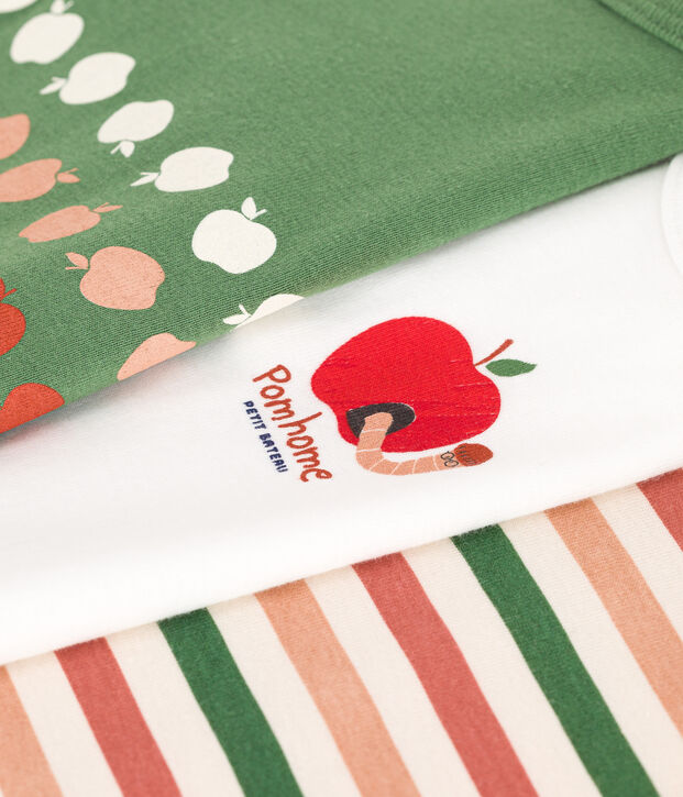 Setje met 3 katoenen babyrompertjes met lange mouwen multicouleur