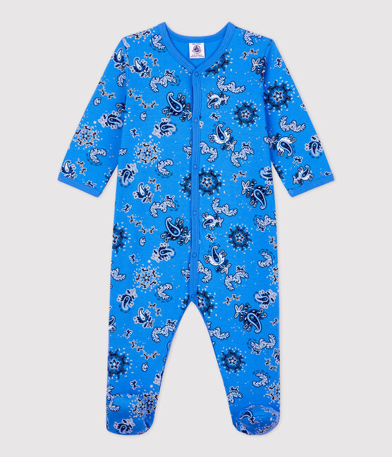 Dors-bien bébé à motif bandana en coton biologique bleu BRASIER/blanc MULTICO