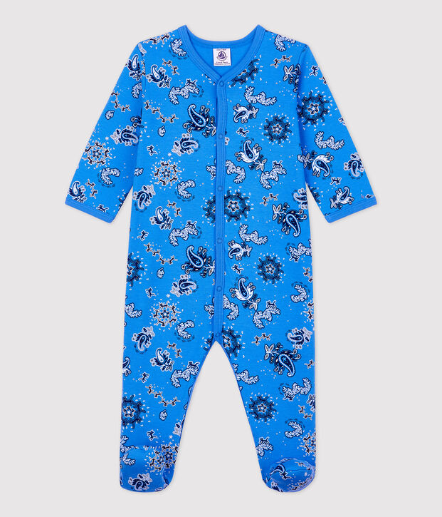 Dors-bien b&eacute;b&eacute; &agrave; motif bandana en coton biologique bleu/multicouleur