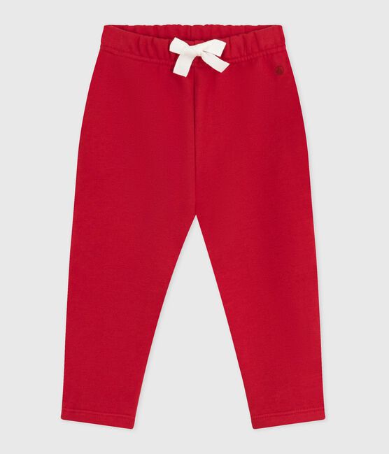 Pantalon bébé en coton uni rouge POMPEI