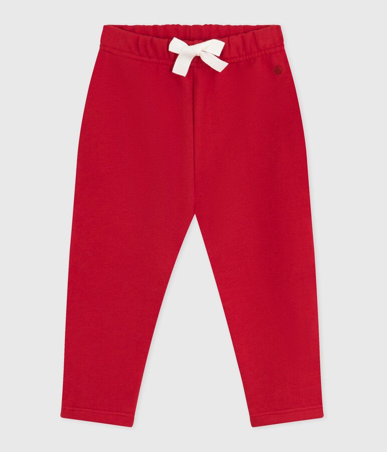 Pantalon b&eacute;b&eacute; en coton uni rouge