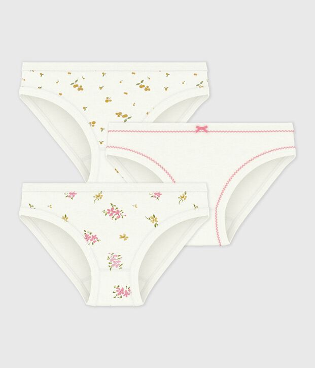 Lot de culottes enfant en coton imprim&eacute; fleuri multicouleur