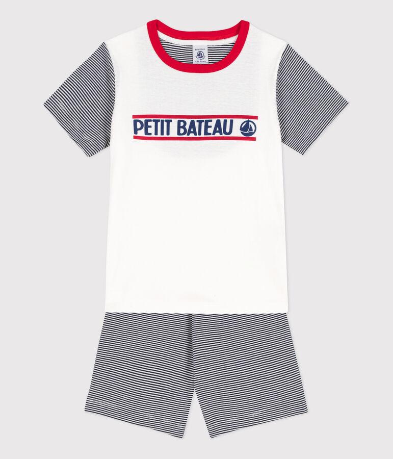 Pyjacourt Petit Bateau en coton enfant bleu/blanc