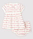 Robe manches courtes avec bloomer bébé fille en jacquard en coton biologique