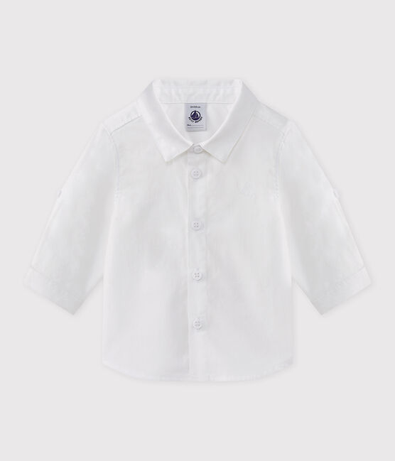 Chemise Bebe Garcon Manches Retroussables Ecume Petit Bateau