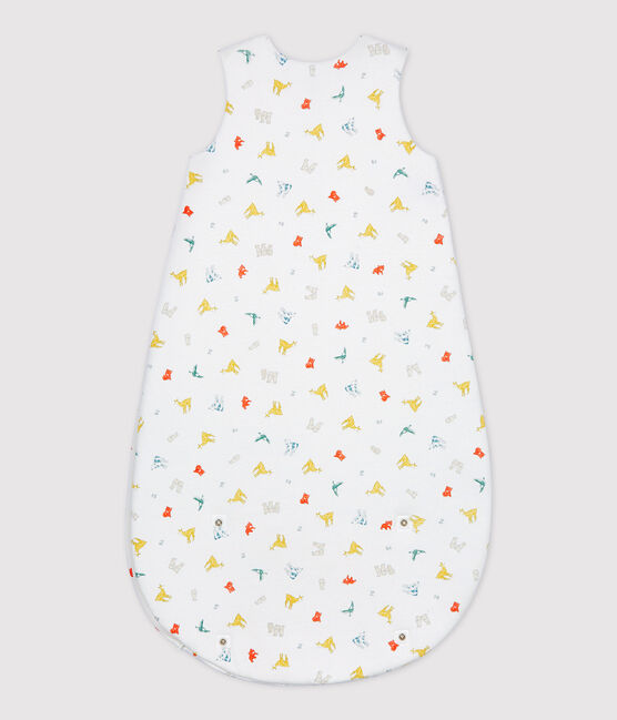Gigoteuse bébé imprimé animaux colorés en coton biologique blanc MARSHMALLOW/blanc MULTICO