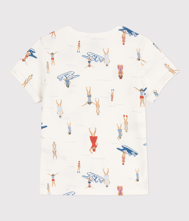 T-shirt met korte mouwen en print voor meisjes wit/multicouleur