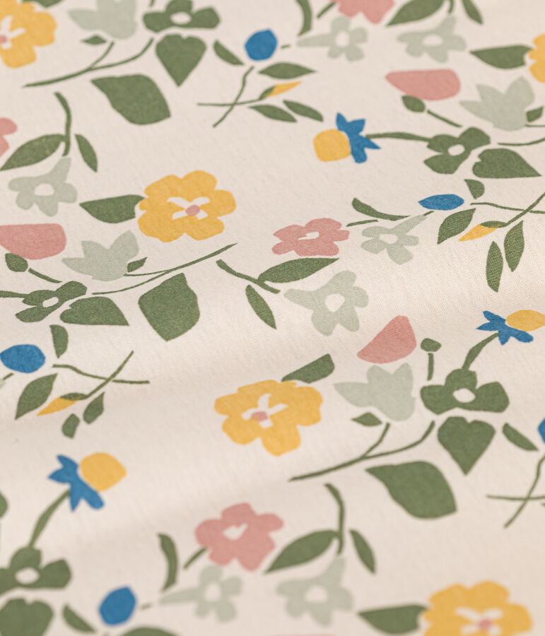 Katoenen trappelzakje met bloemenprint TOG 2 ecru/multicouleur