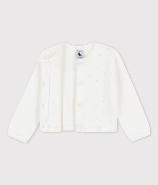 Babycardigan in verfijnd tricot wit MARSHMALLOW
