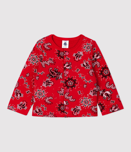 Vest in molton met bandanaprint voor baby's rood TERKUIT/wit MULTICO